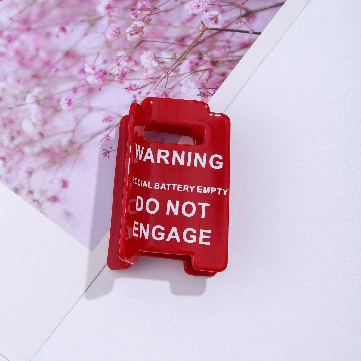 Warning Sign Hair Claw Clip