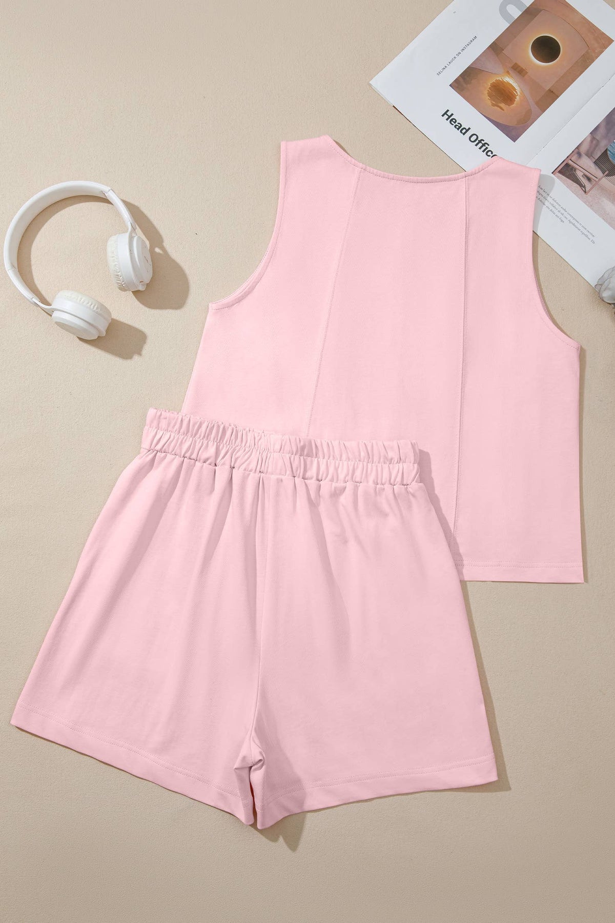 Stitched Detail Tank Top Set