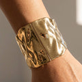 Crushed Gold Statement Cuff Bracelet