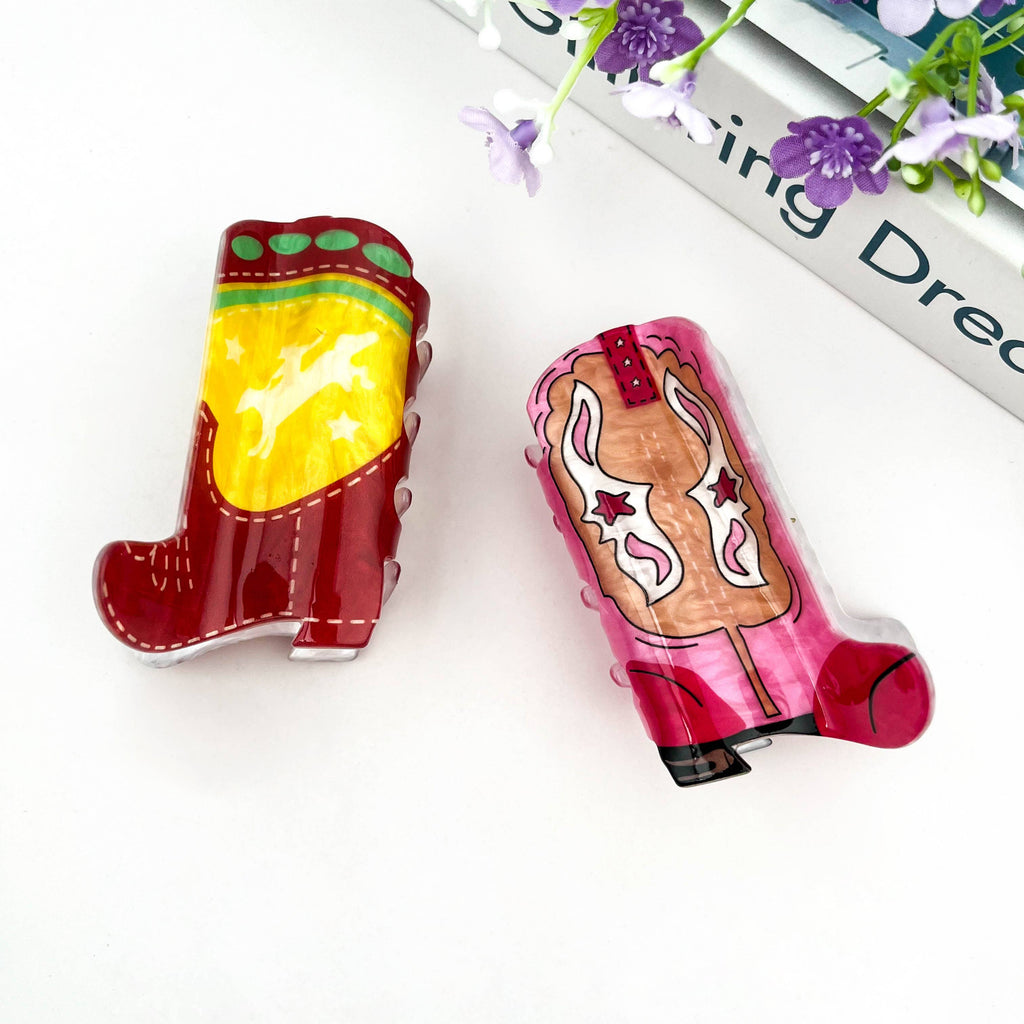 Cowboy Boot Hair Claw Clip
