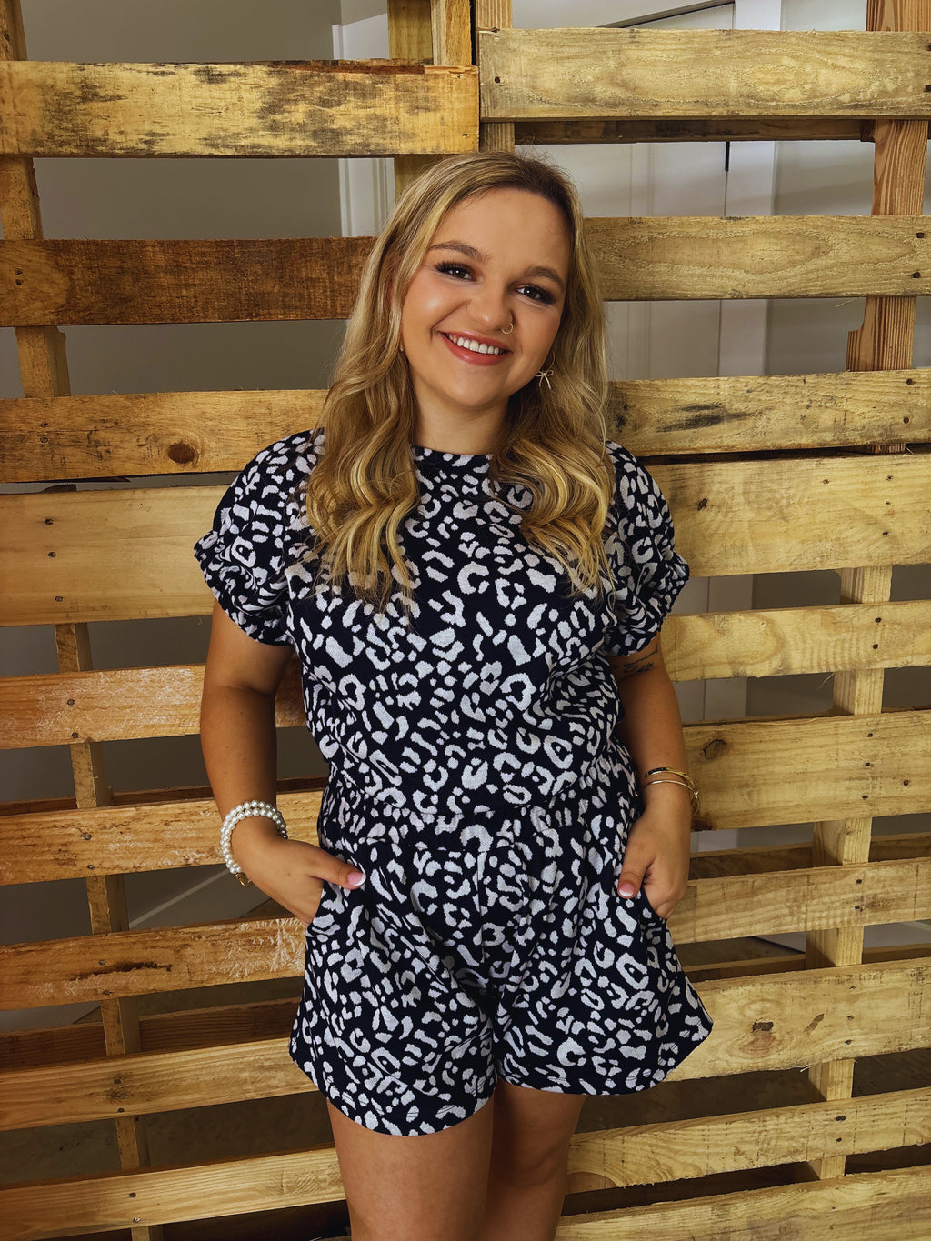 Wild Side Navy Shorts Set