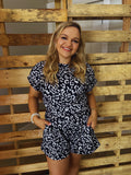 Wild Side Navy Shorts Set