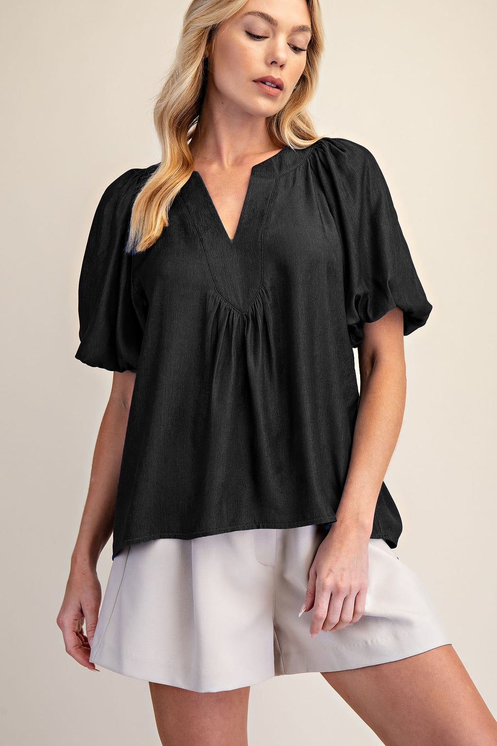 Midnight Muse Balloon Sleeve Top