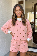 Polka Dot Mock Neck Set