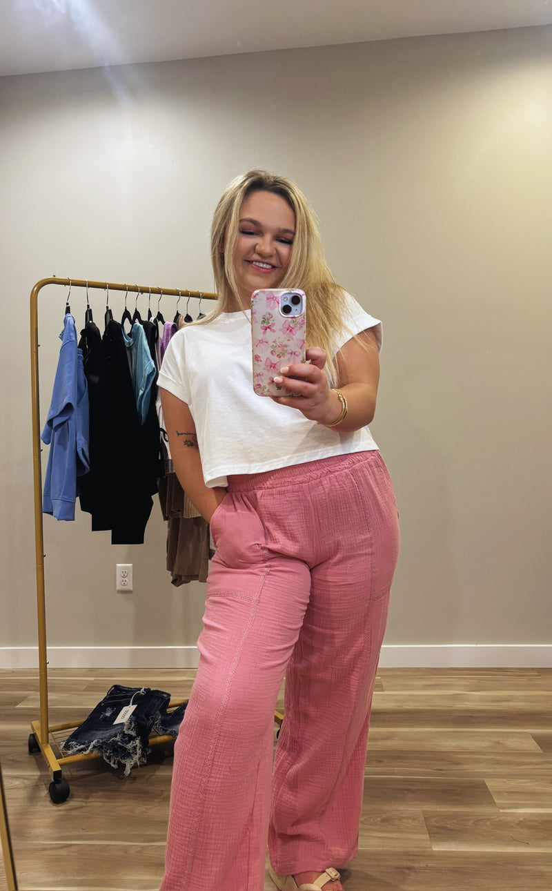 Southern Breeze Gauze Crop Pants