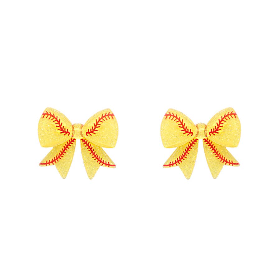Softball Bow Stud Earrings