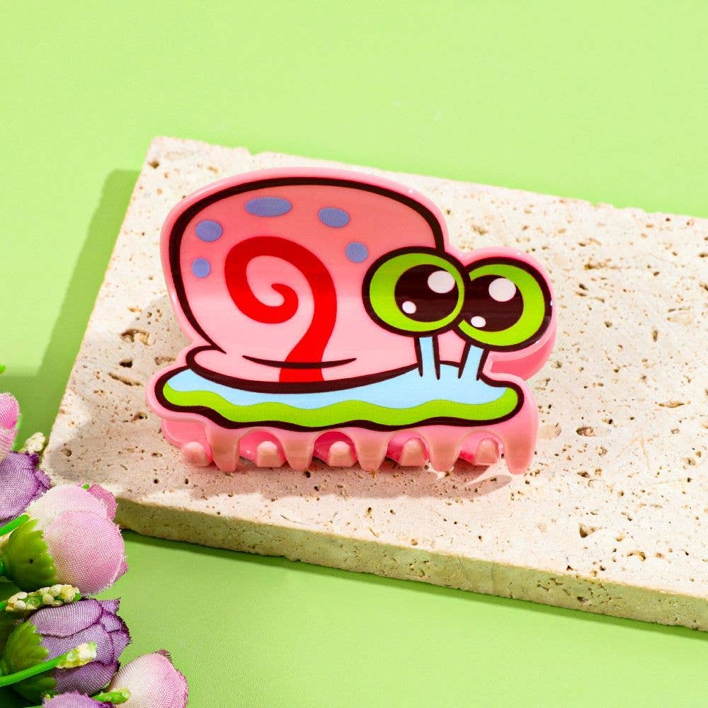 Pink Snail Hair Clip, Cartoon-Inspired