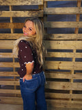 Brown & Ivory Polka Dot Sweater