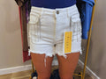 Risen Rhinestone High-Rise Shorts White