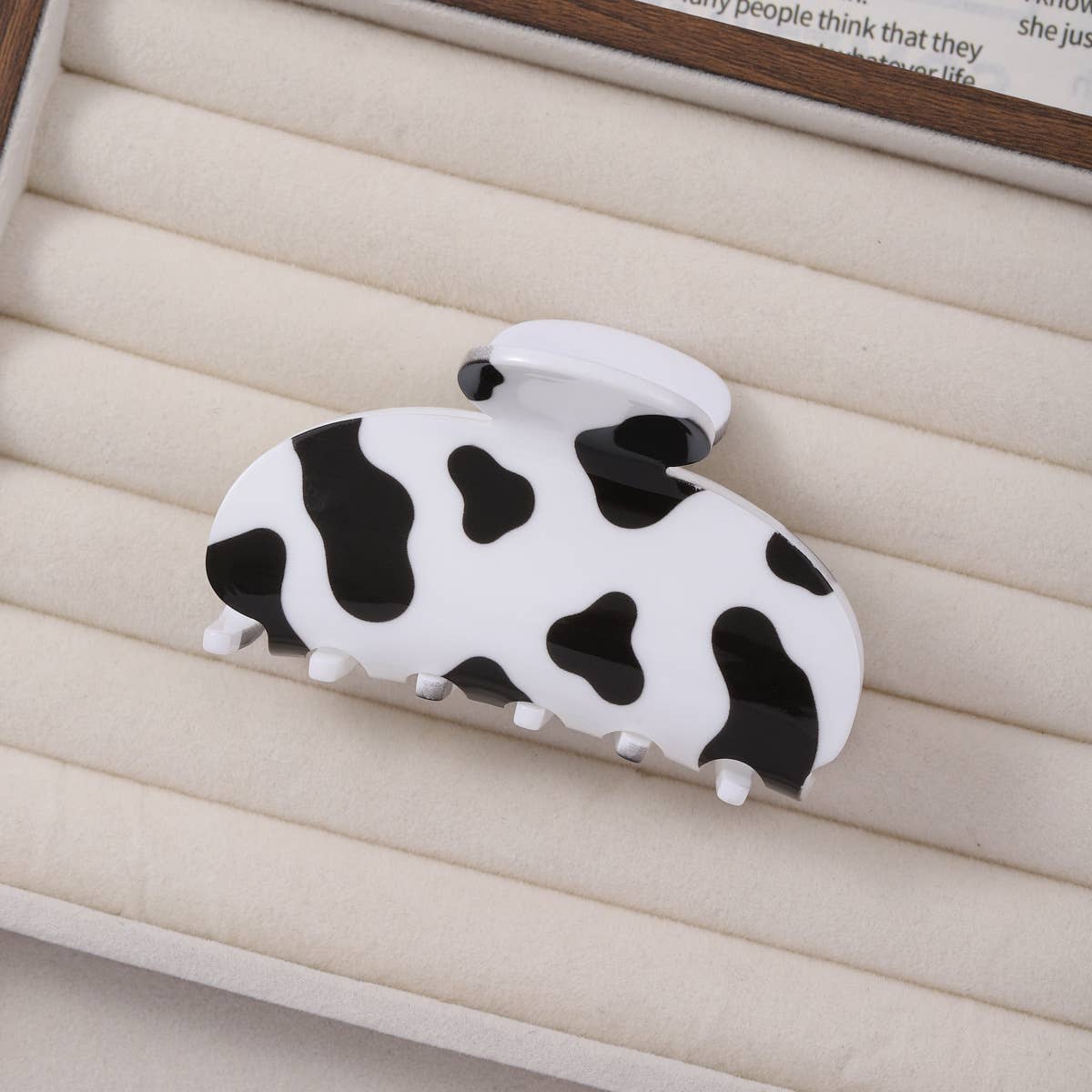 Cow Print Hair Claw Clip