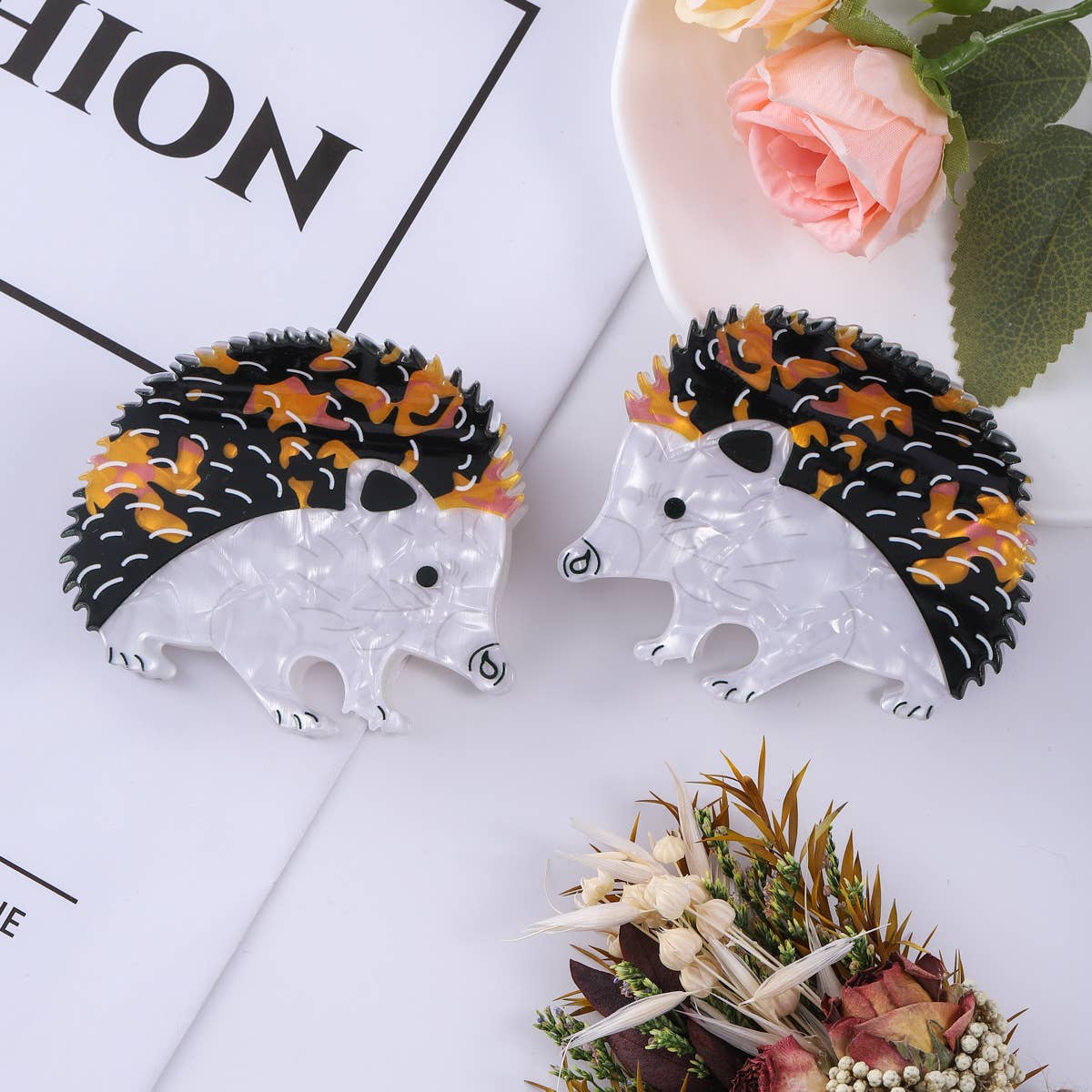 Hedgehog Hair Claw Clip