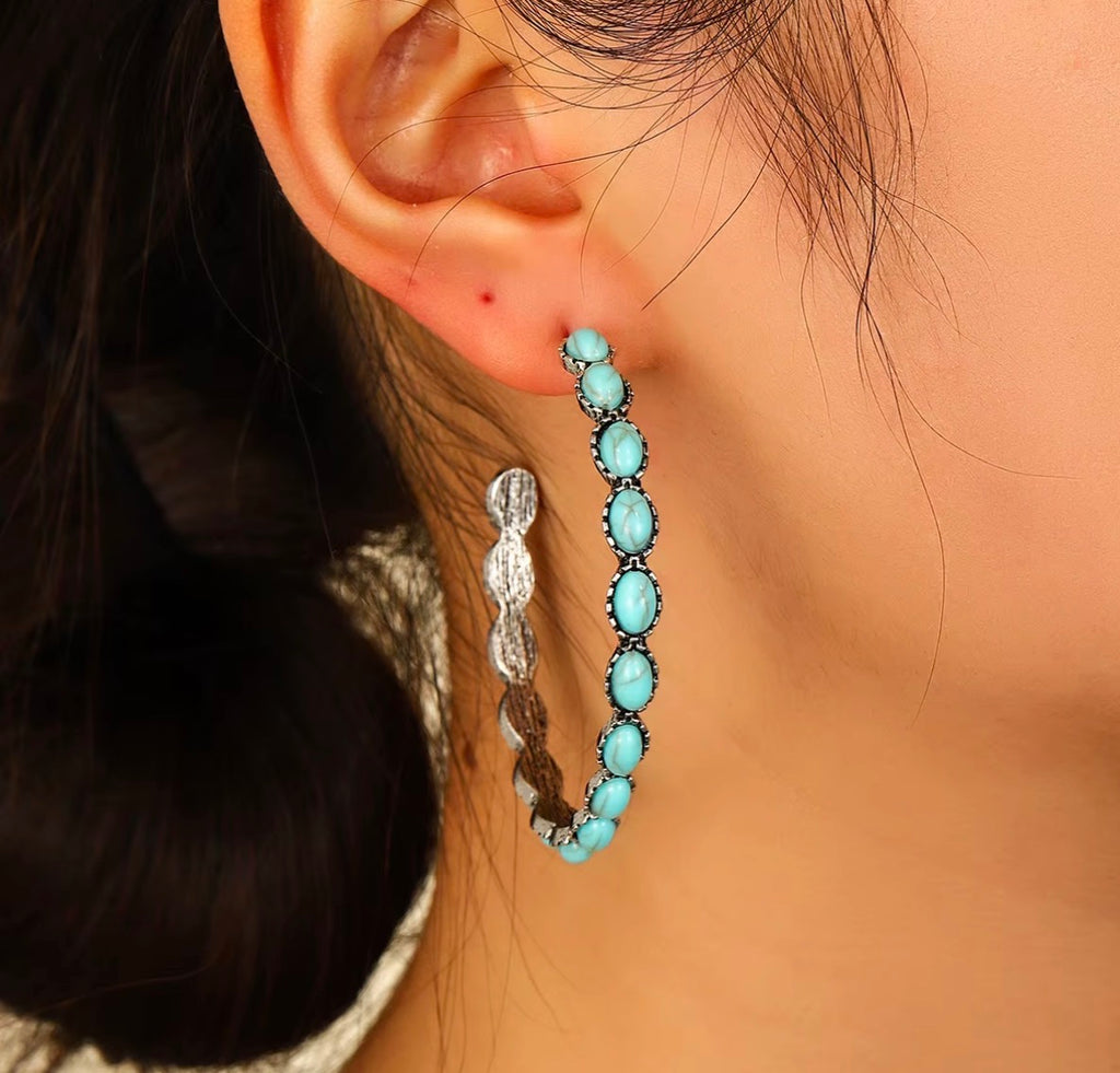 Turquoise Hoop Earrings