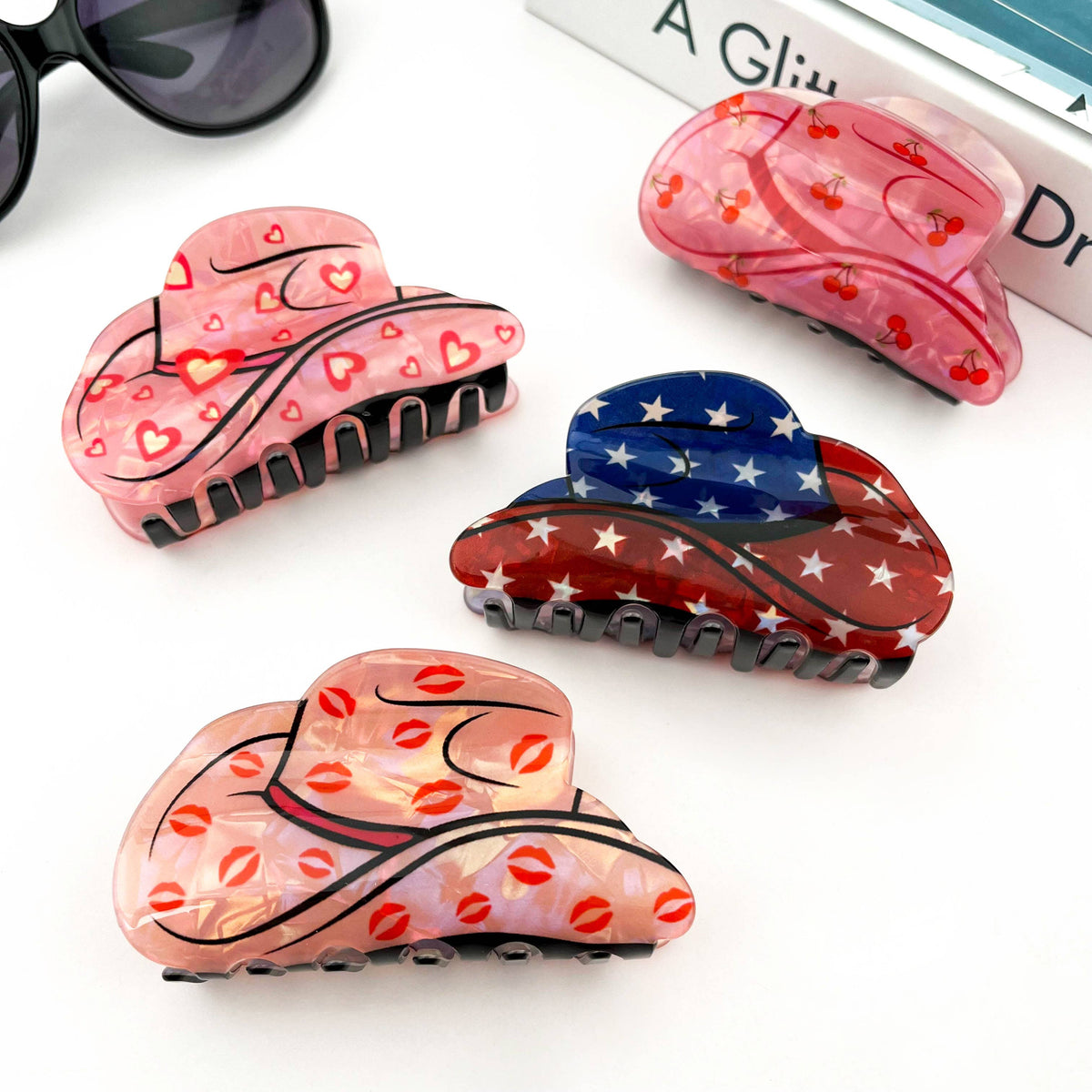 Pink Cowboy Hat Hair Clip