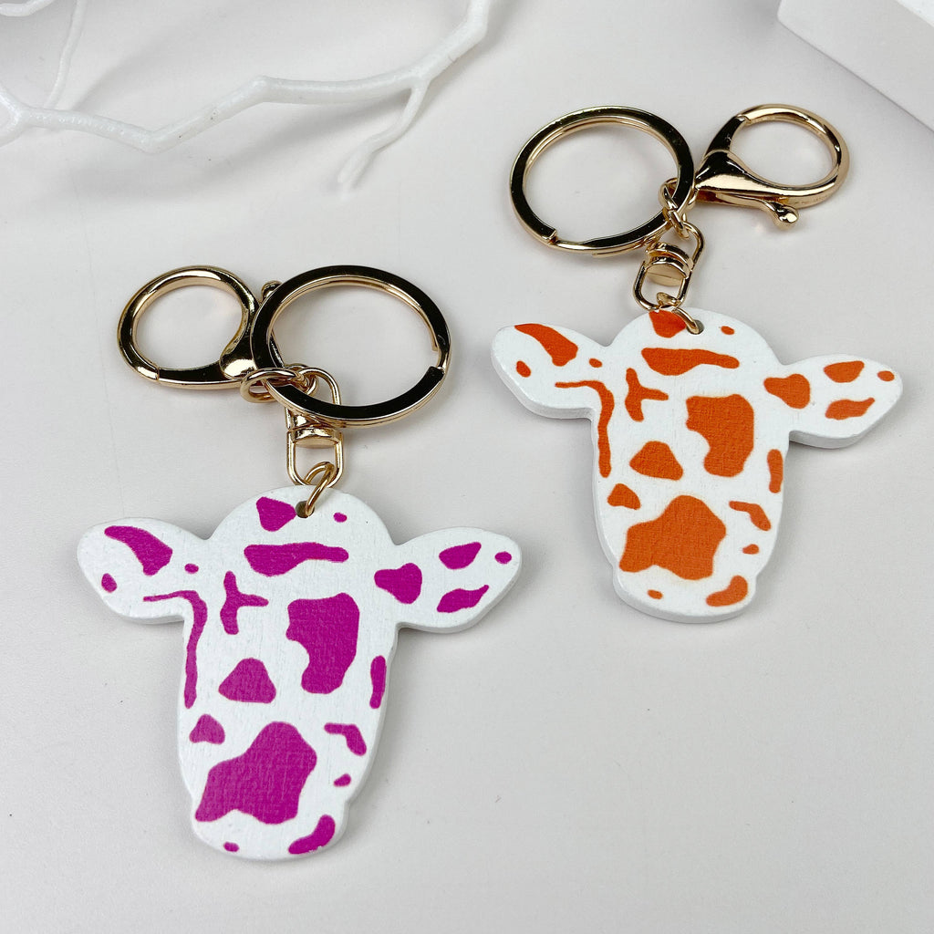 Wooden Bull Head Keychain