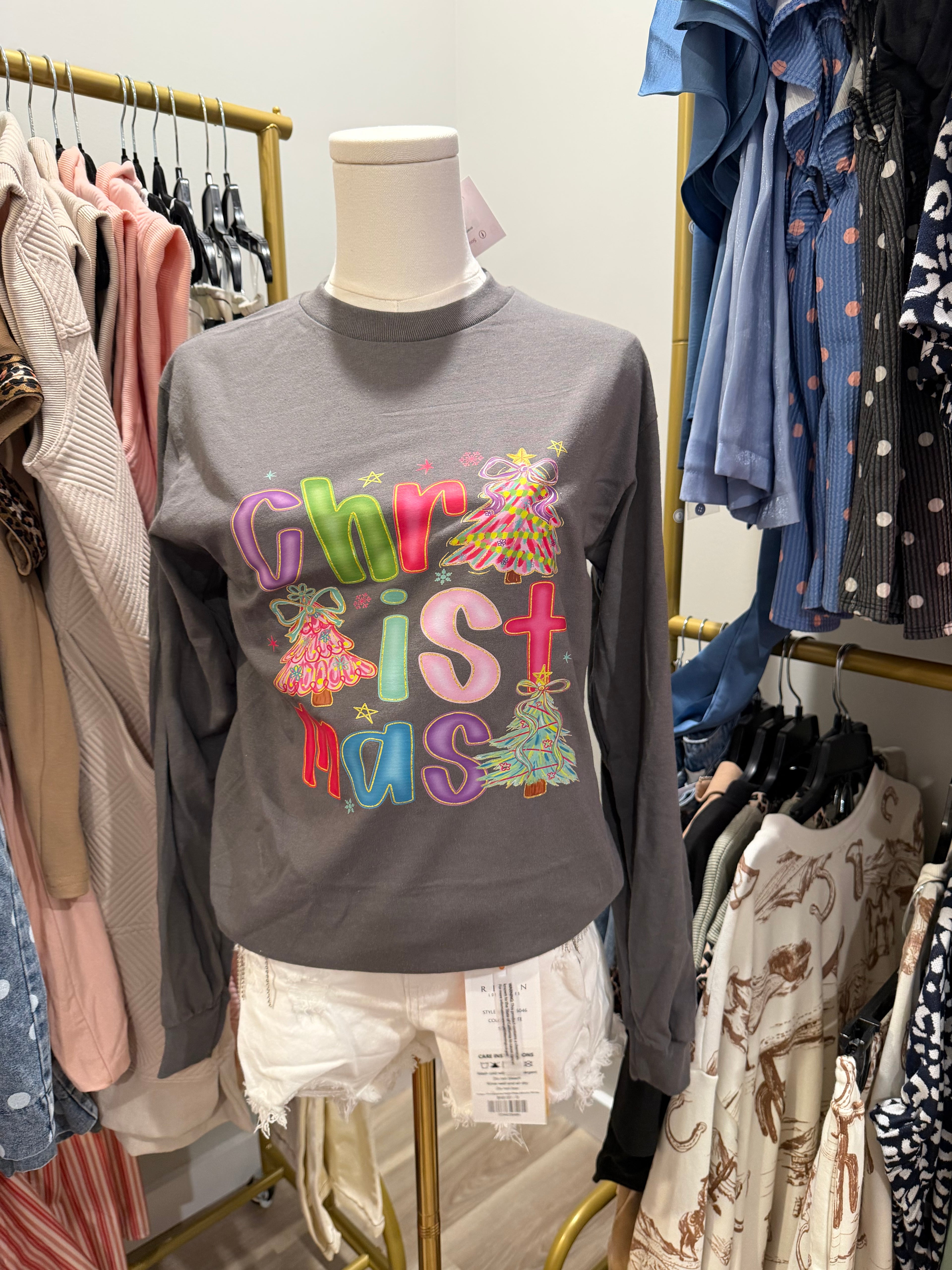 Christmas Trees Graphic Long Sleeve Tee