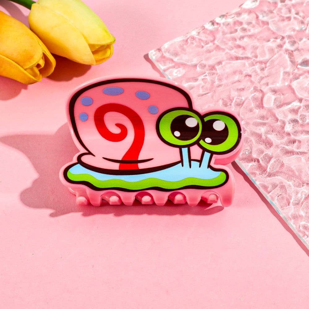 Pink Snail Hair Clip, Cartoon-Inspired