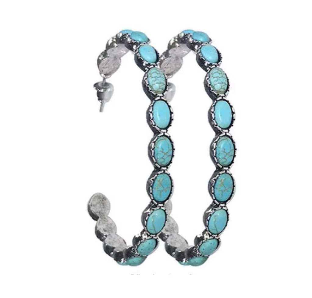 Turquoise Hoop Earrings