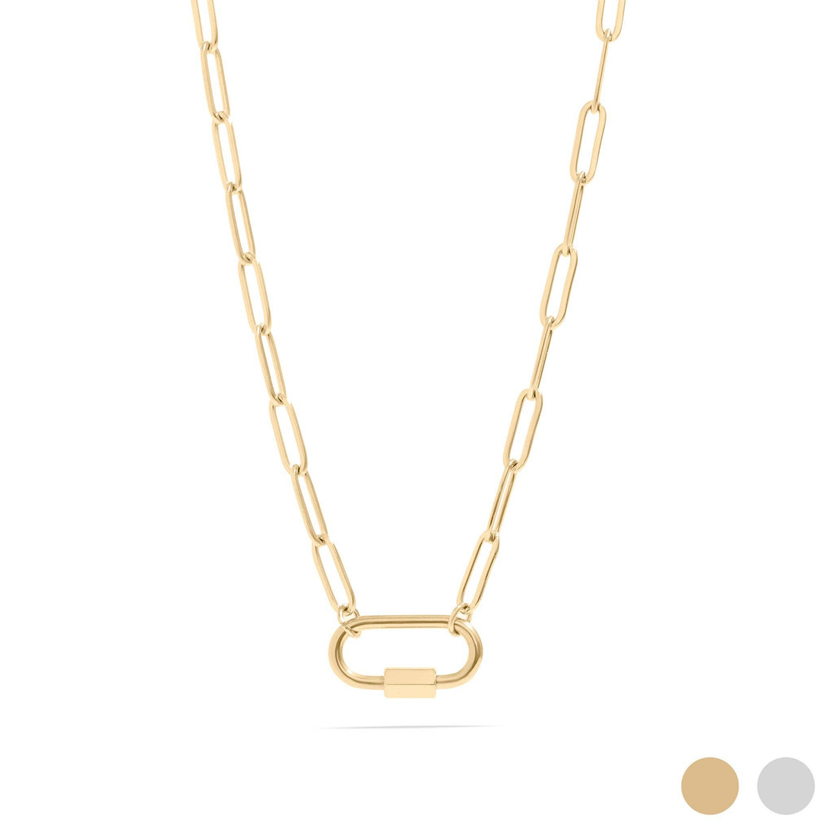 Paperclip Carabiner Charm Holder Necklace