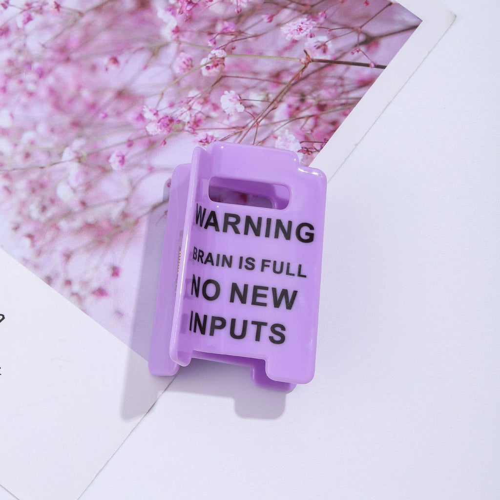 Warning Sign Hair Claw Clip