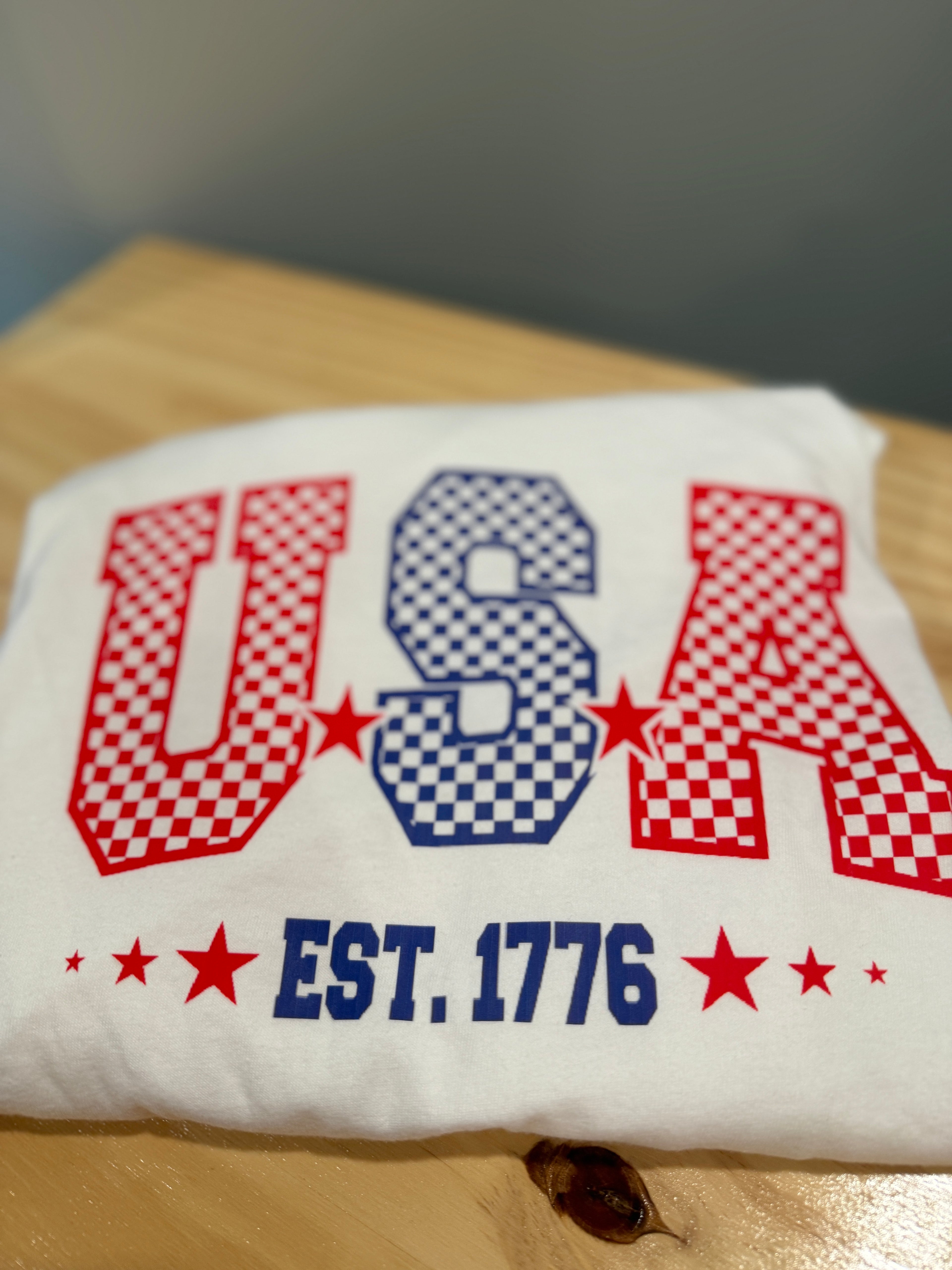 USA Checkered Graphic Tee