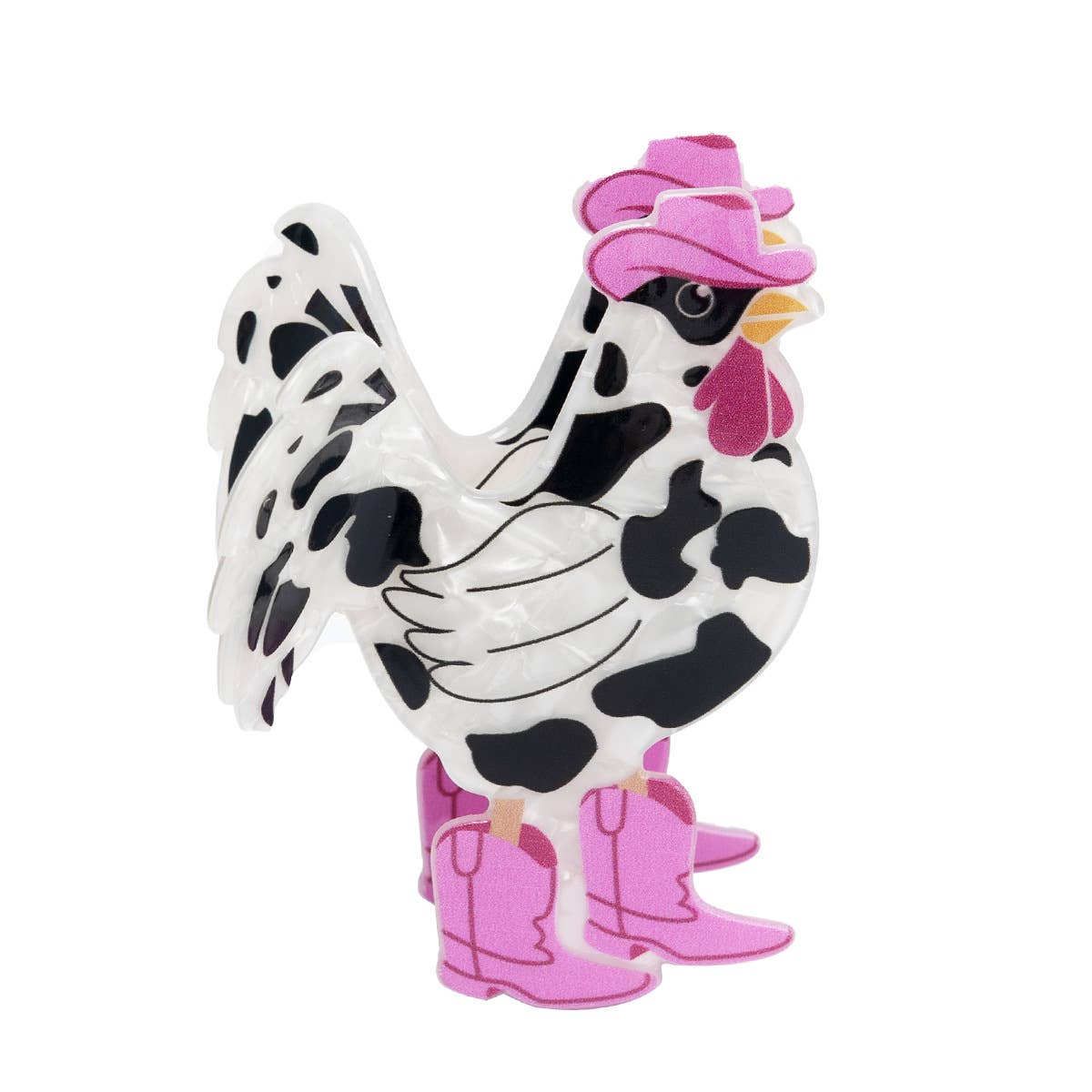 Cowboy Rooster Hair Claw Clip