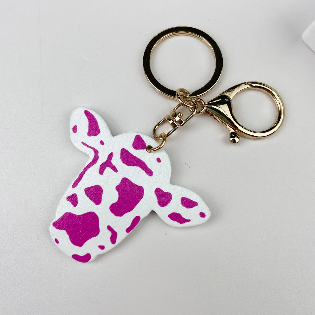 Wooden Bull Head Keychain
