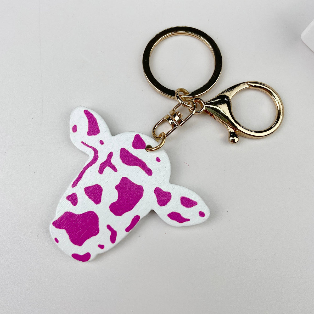 Wooden Bull Head Keychain