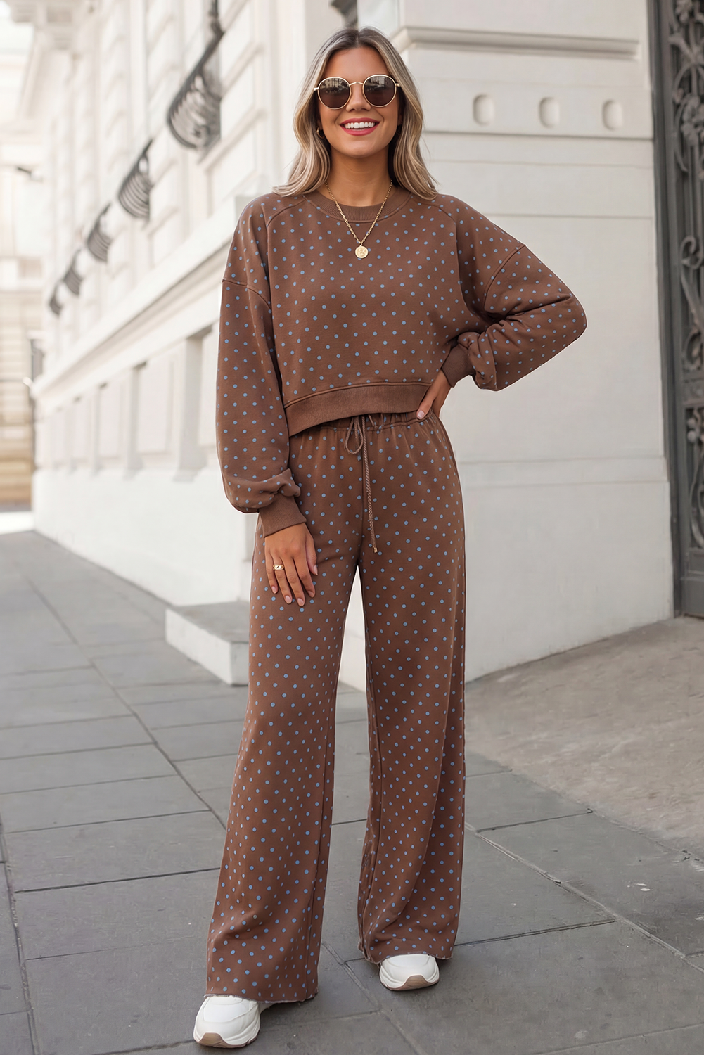 Brown Polka Dot Lounge Set