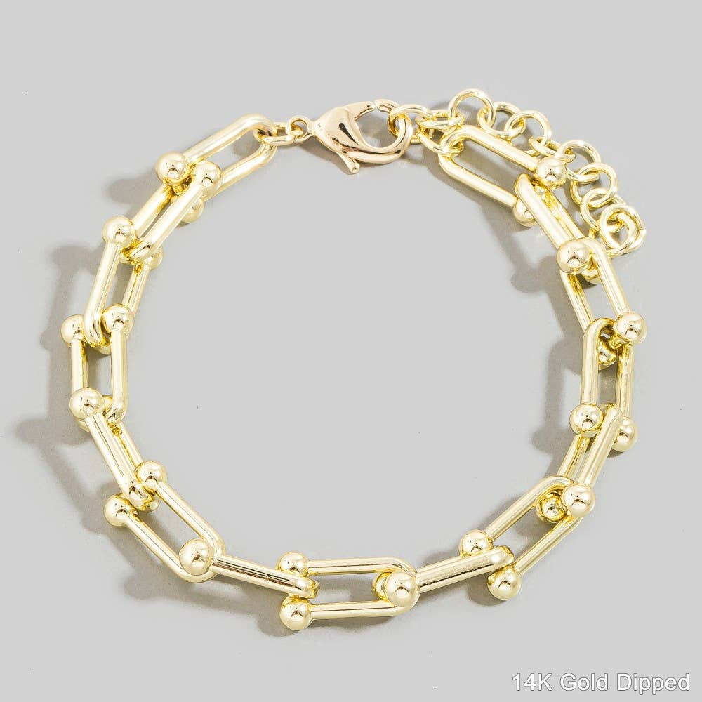 Gold Dipped U-Link Chain Bracelet