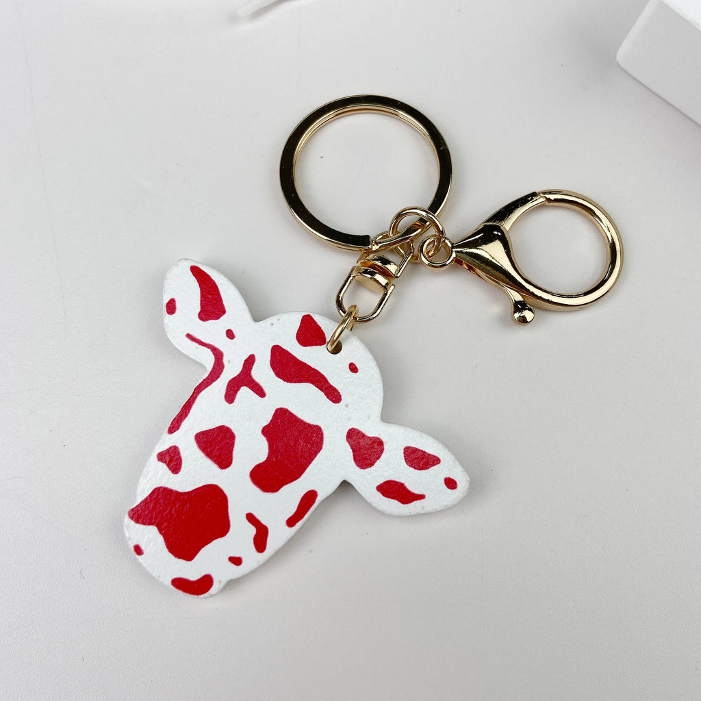 Wooden Bull Head Keychain