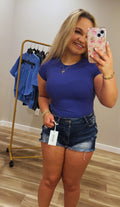 Midnight Trail Denim Shorts