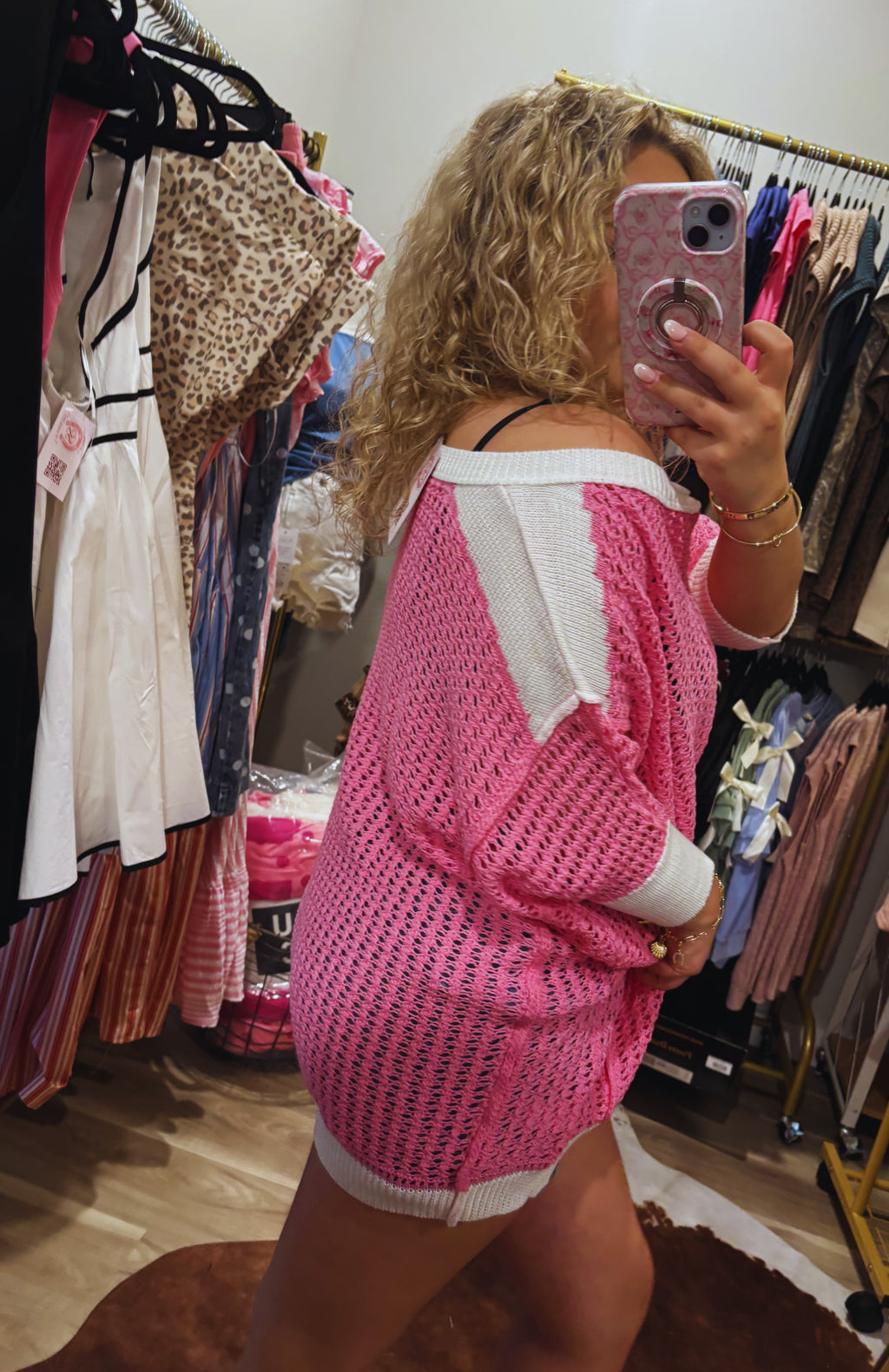 Pretty In Pink Crochet Sweater