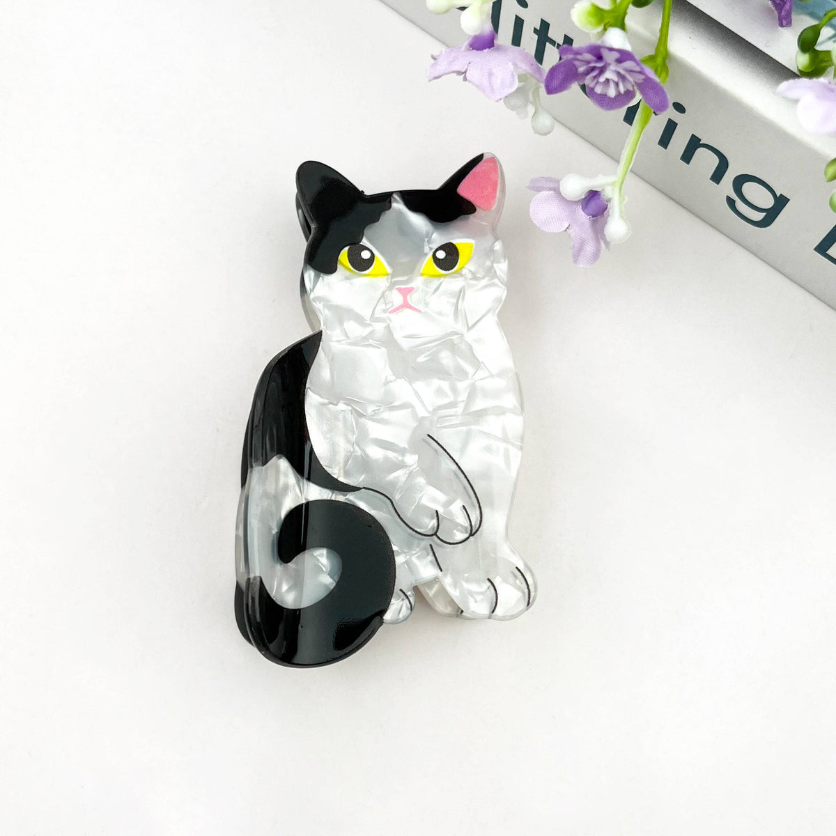 Sitting Cat Hair Claw Clip