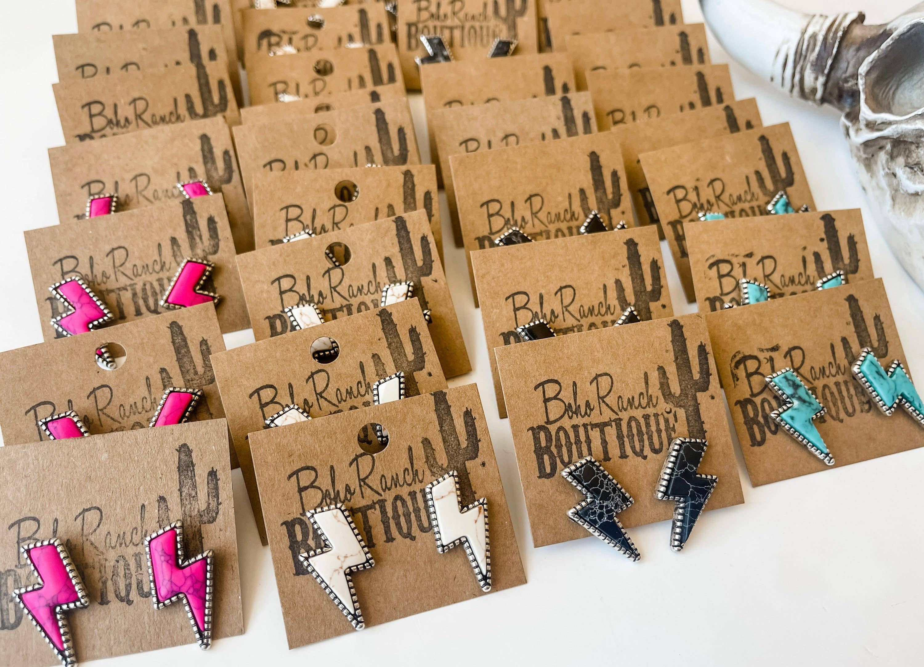 Western Lightning Bolt Thunder Earrings