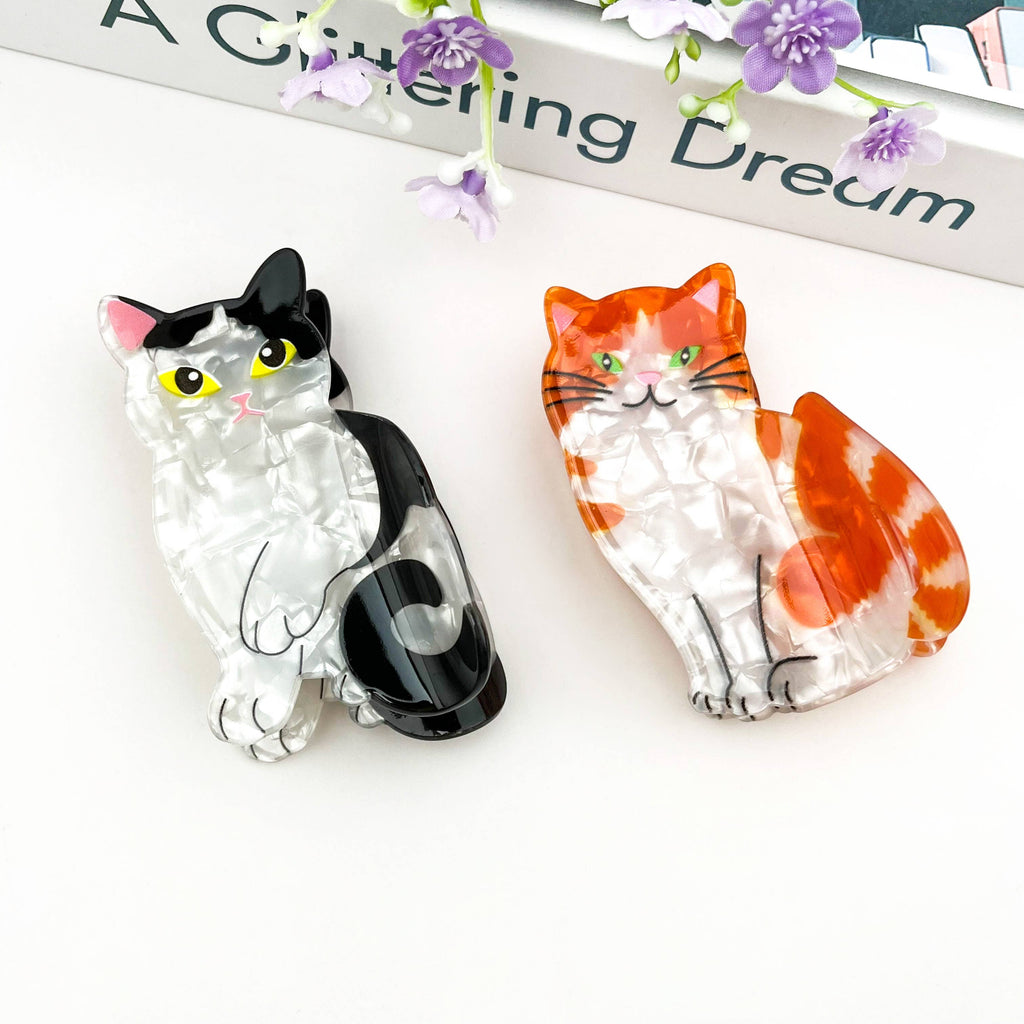 Sitting Cat Hair Claw Clip