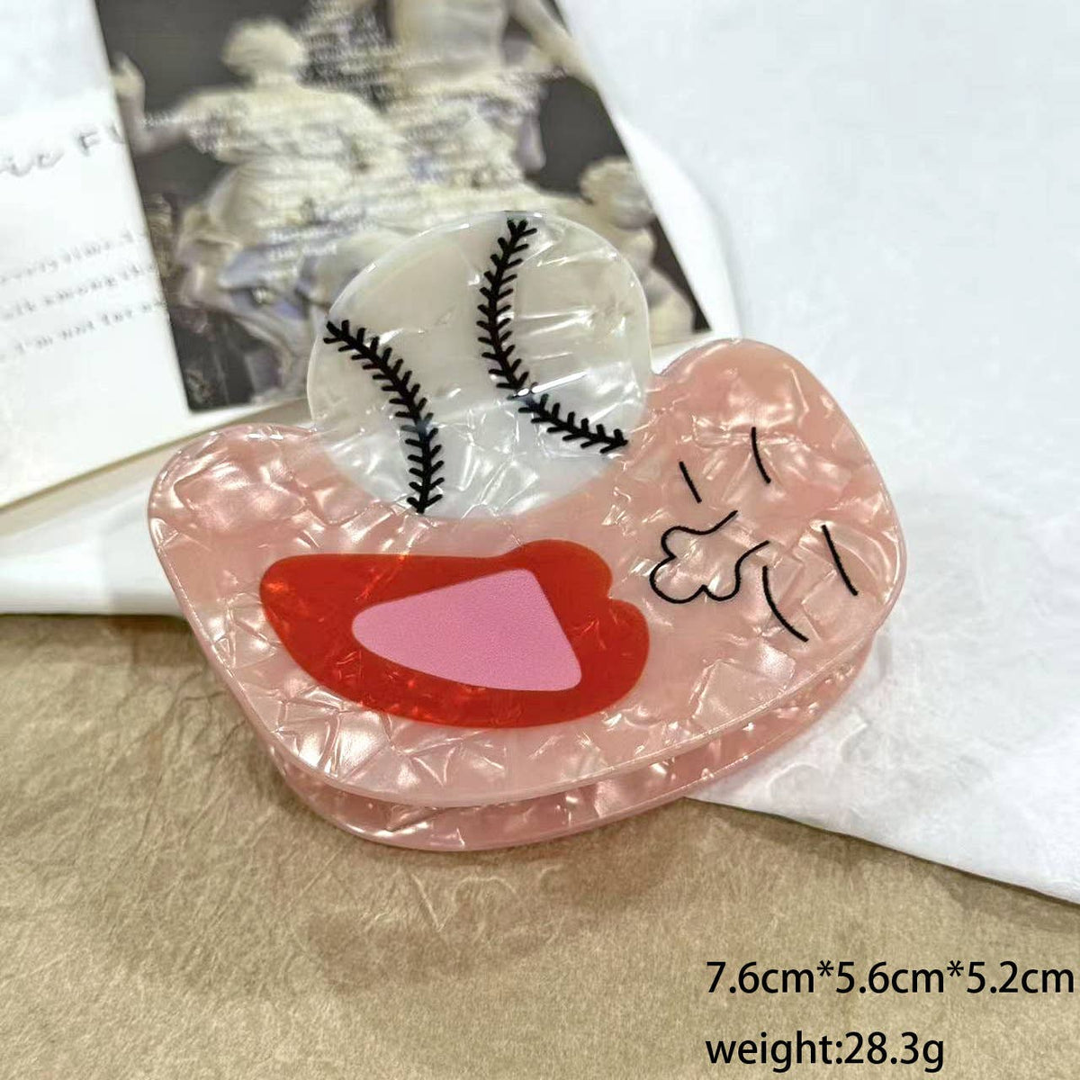 Baseball Hair Claw Clip