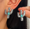 Turquoise Cactus Stud Earrings