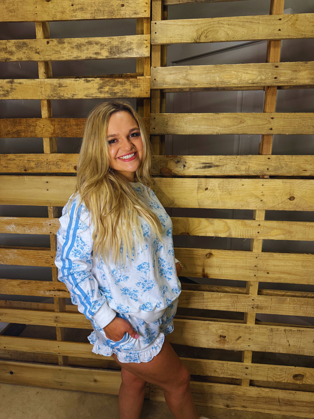 Blue and White Floral Set