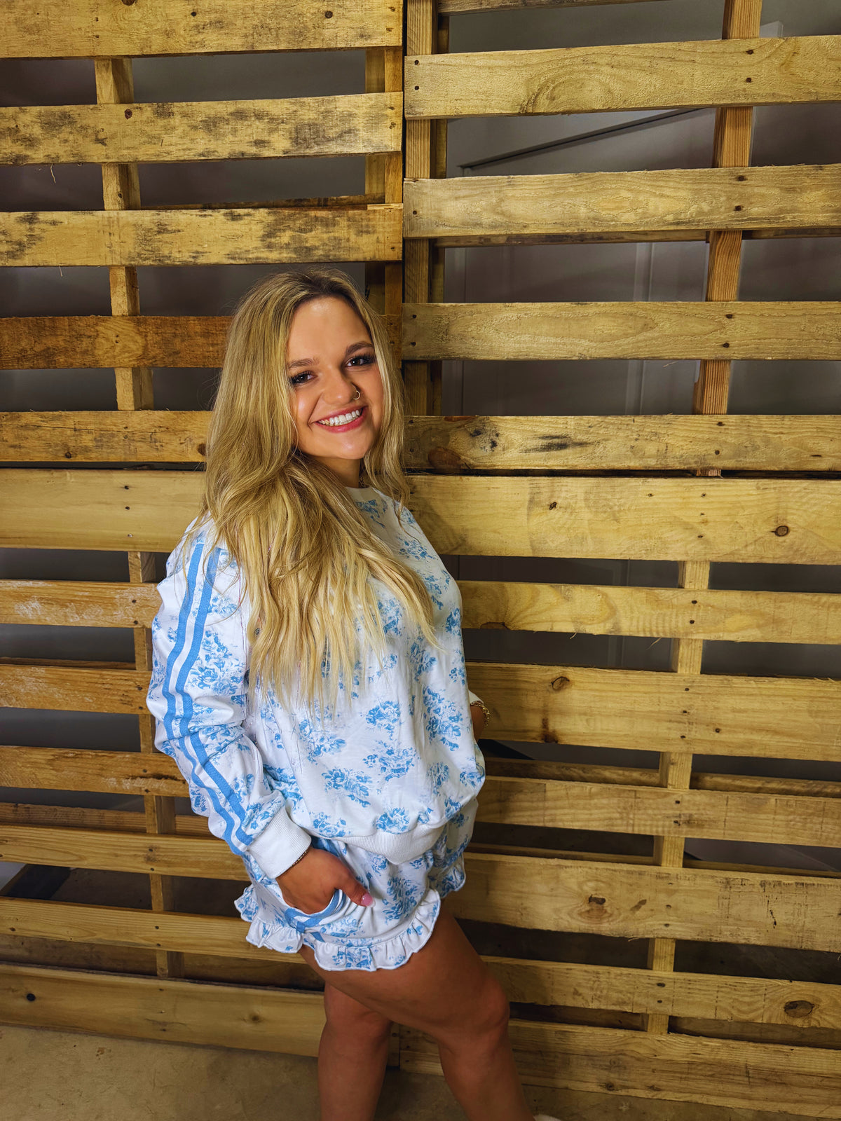 Blue and White Floral Set