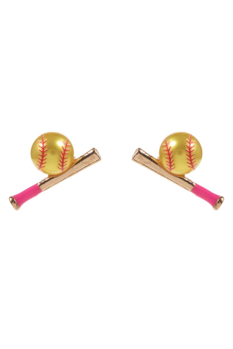 Softball Bat & Ball Earrings