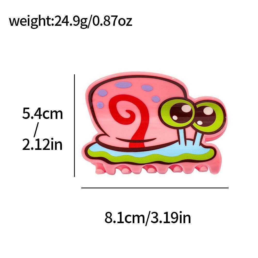 Pink Snail Hair Clip, Cartoon-Inspired