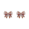 Football Bow Stud Earrings