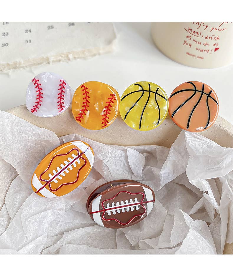 Mini Sports Ball Hair Claw Clip