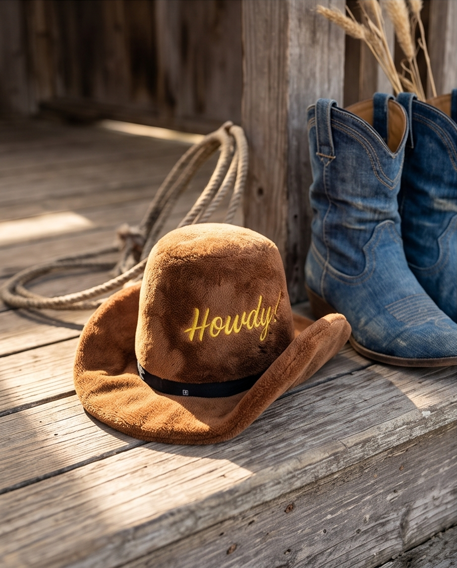 Brown Western Cowboy Hat  | Squeaker Dog Toy