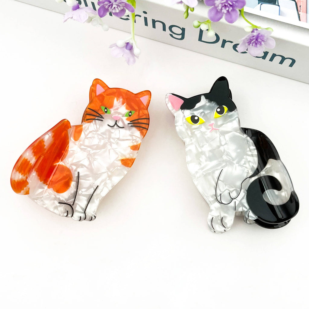 Sitting Cat Hair Claw Clip