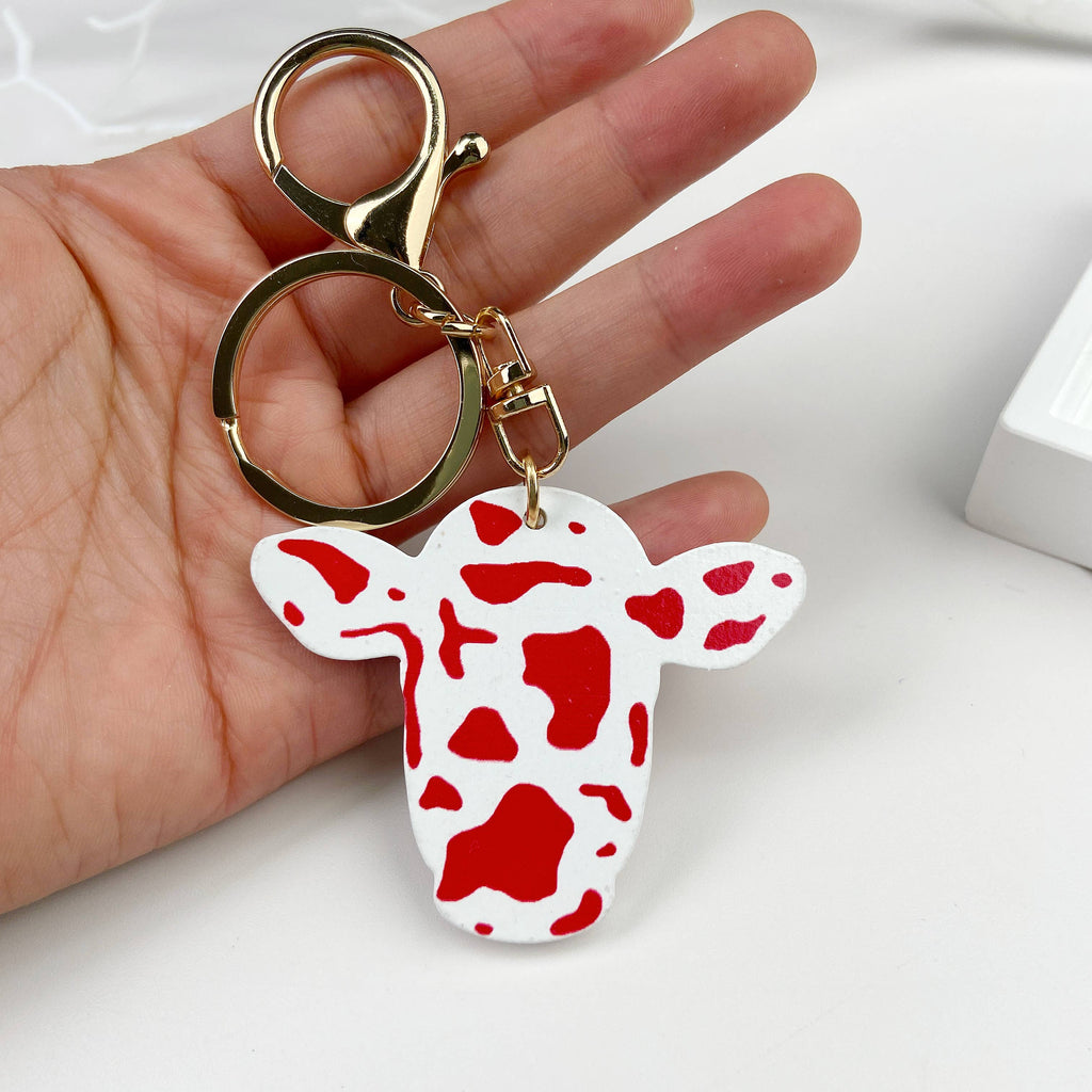 Wooden Bull Head Keychain