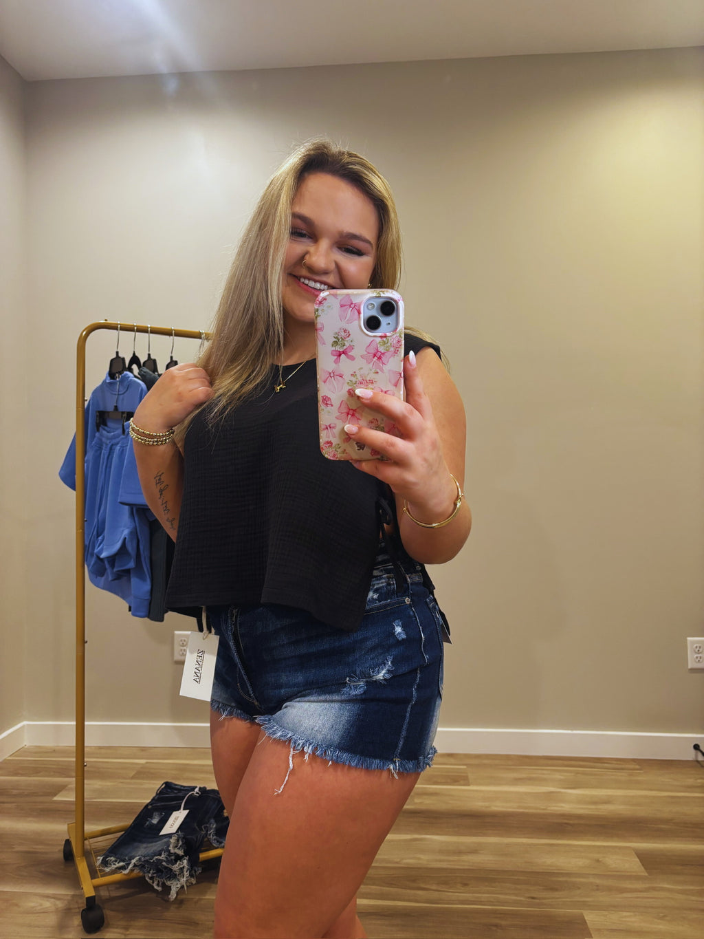 Sunkissed Gauze Top Black