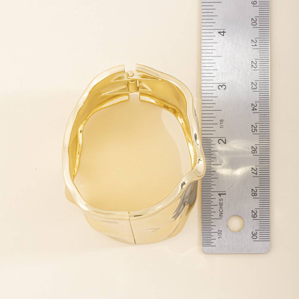 Crushed Gold Statement Cuff Bracelet