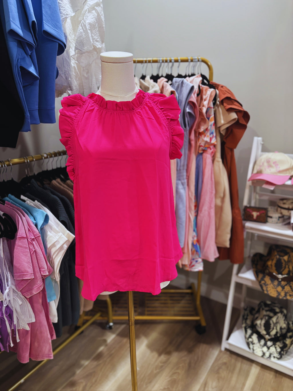 Sweet Ruffle Tank Pink