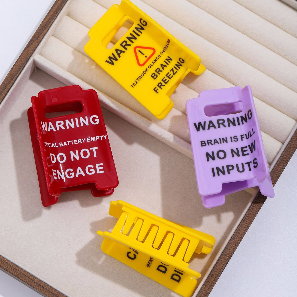 Warning Sign Hair Claw Clip